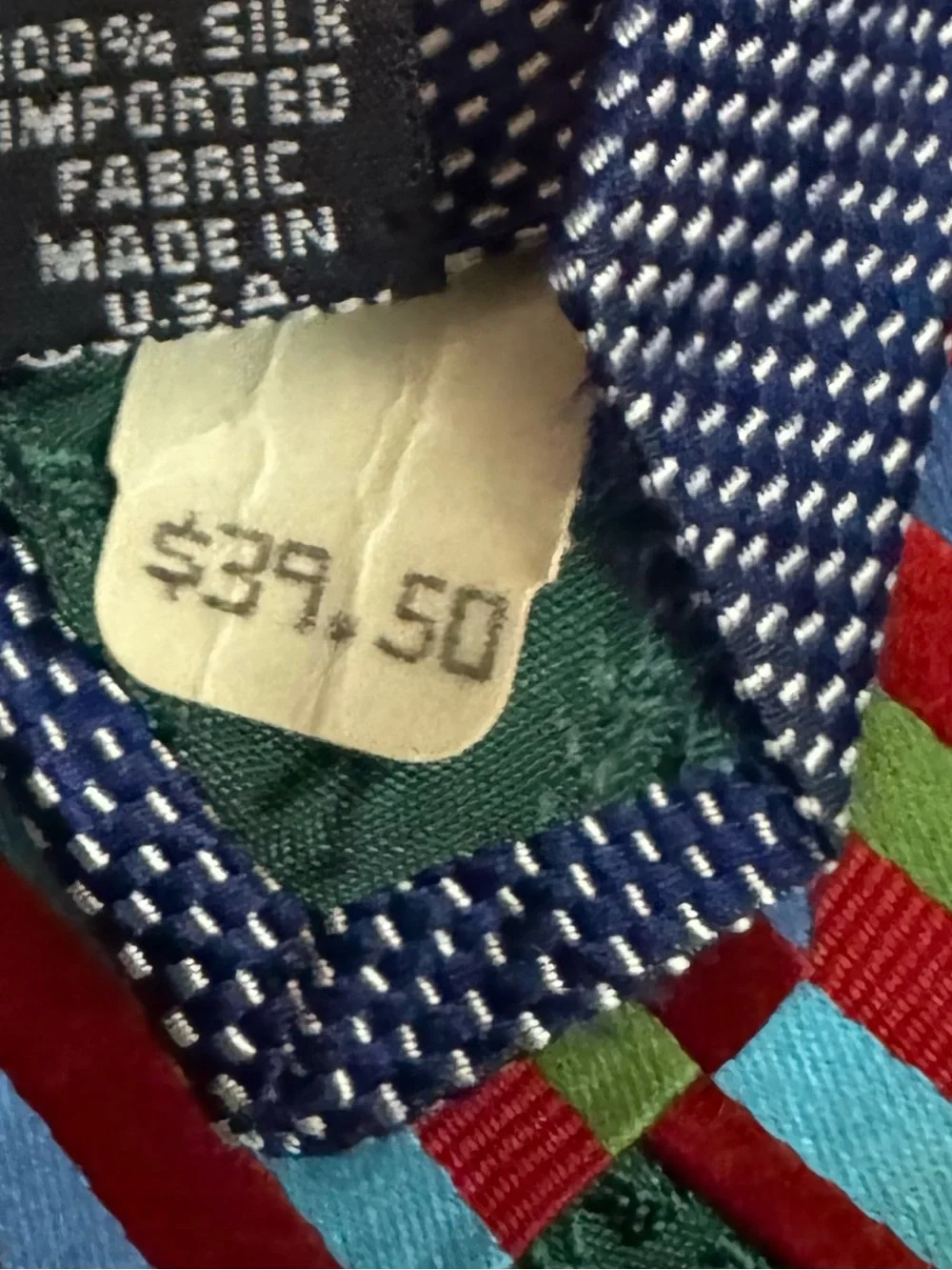 TOMMY HILFIGER Multicolor Diagonal Stripe Tie - Red, Blue, Green, Orange, Whit